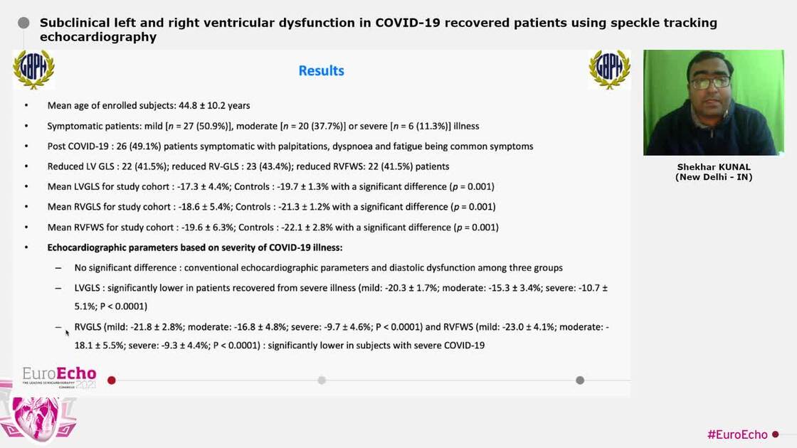 Prognostic Value of Right Ventricular Longitudinal Strain in Patients With  COVID-19