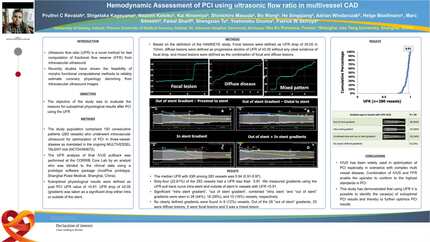 Hemodynamic assessment of pci using ultrasonic flow ratio in multivessel cad