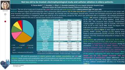 Not too old to be treated: electrophysiological study and catheter ablation in eldery patients. 