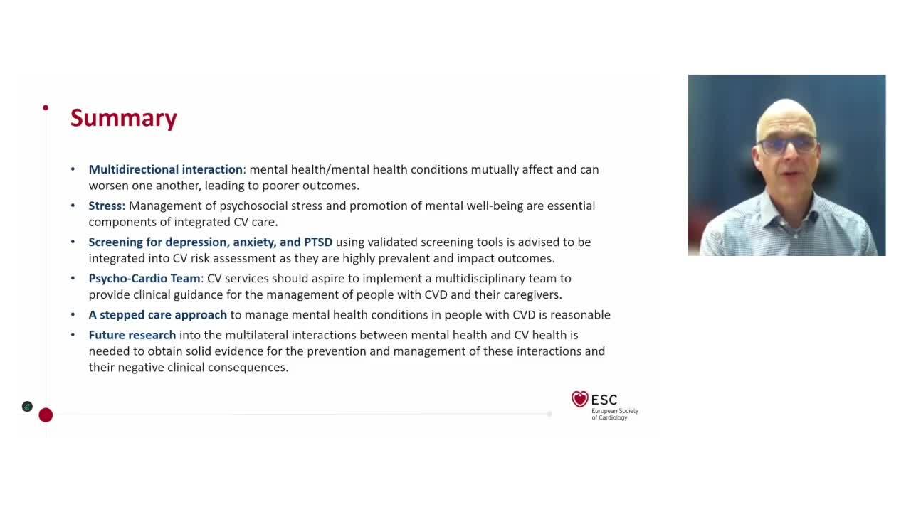 Screening for and managing mental health conditions in people with CVD