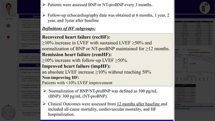 Recovered vs remission heart failure among patients with LVEF improvement in non-Ischaemic HFrEF