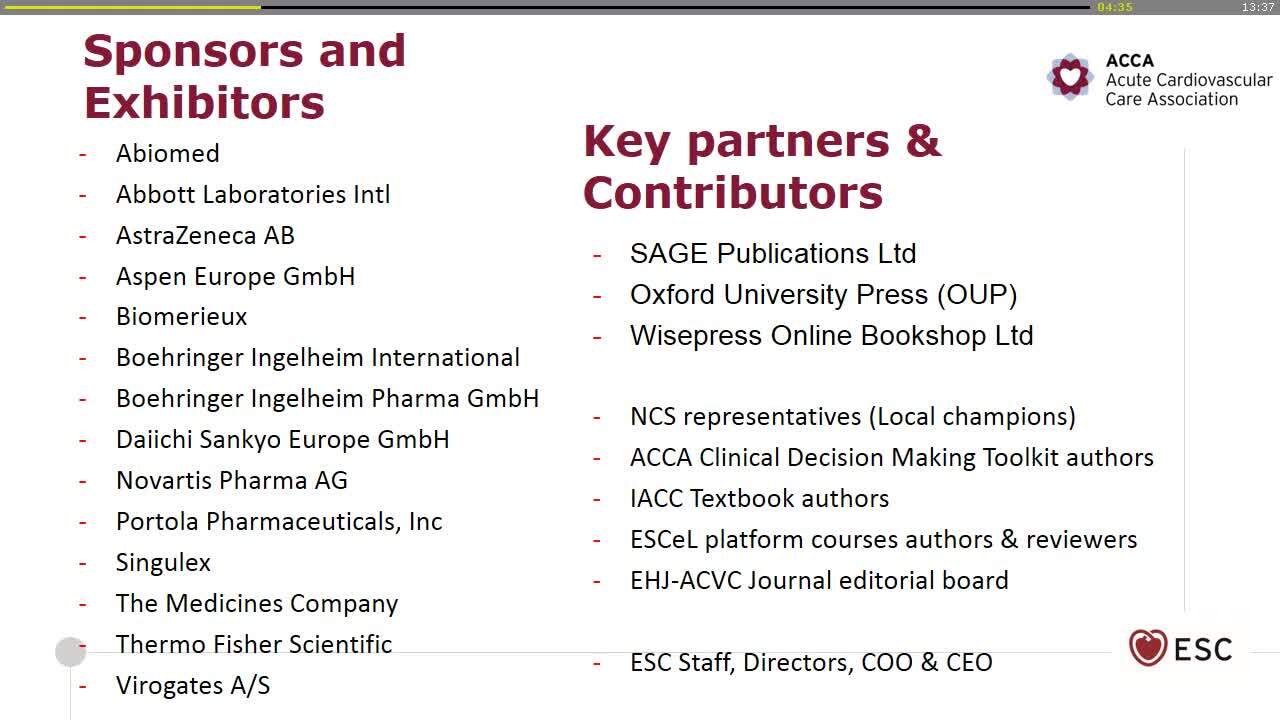 Invitation to Acute Cardiovascular Care 2019.