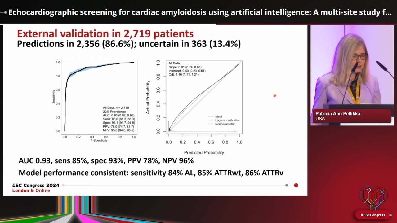 Echocardiographic screening for cardiac amyloidosis using artificial intelligence: A multi-site study for algorithm training and external validation.