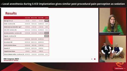 Local anesthesia during S-ICD implantation gives similar post procedural pain perception as sedation