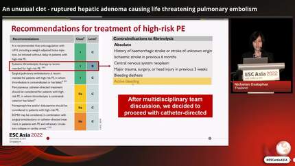 An unusual clot - ruptured hepatic adenoma causing life threatening pulmonary embolism