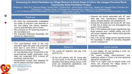Screening for atrial fibrillation by village doctors in rural areas of china: the jiangsu province rural community atrial fibrillation project