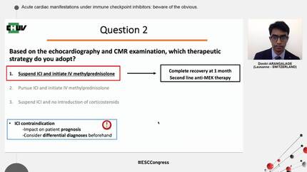 Acute cardiac manifestations under immune checkpoint inhibitors: beware of the obvious.