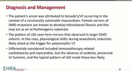 Anaesthetic-induced ventricular fibrillation in a female dmd carrier: recognising cardiac risk