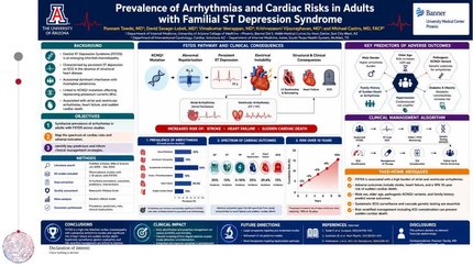 Prevalence of arrhythmias and cardiac risks in adults with familial ST depression syndrome