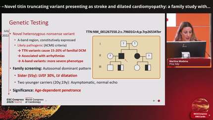 Novel titin truncating variant presenting as stroke and dilated cardiomyopathy: a family study with remarkable treatment response