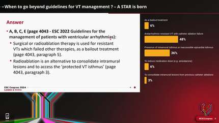 When to go beyond guidelines for VT management ? – A STAR is born