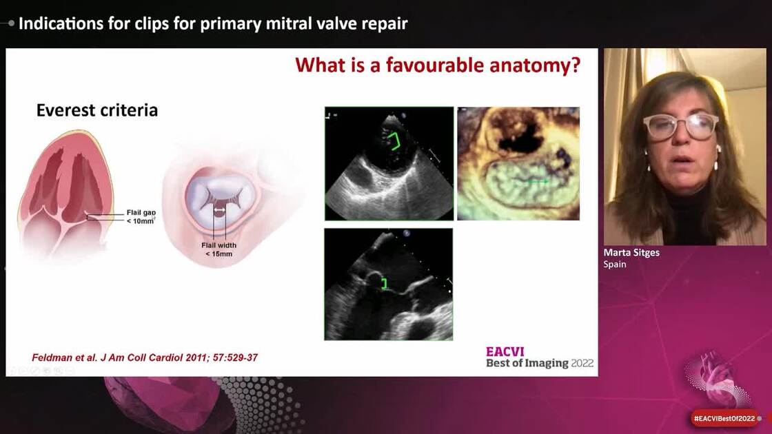 ESC 365 Indications for clips for primary mitral valve repair