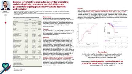 Optimal left atrial volume index cutoff for predicting atrial arrhythmia recurrence in atrial fibrillation patients undergoing pulmonary vein and posterior wall isolation