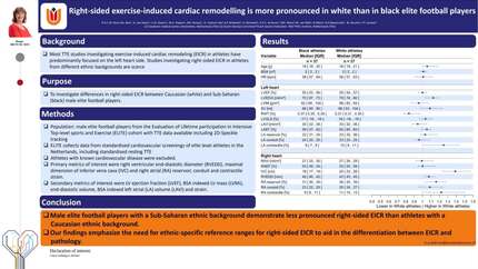Right-sided exercise-induced cardiac remodelling is more pronounced in white than in black elite football players 