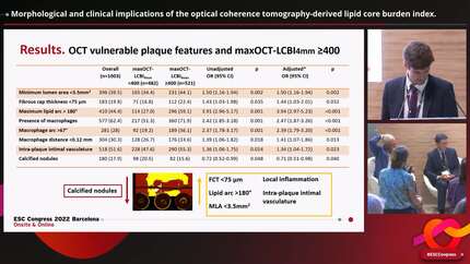 Morphological and clinical implications of the optical coherence tomography-derived lipid core burden index.