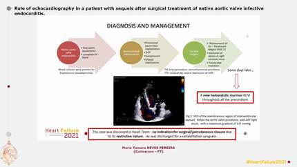 Role of echocardiography in a patient with sequels after surgical treatment of native aortic valve infective endocarditis.