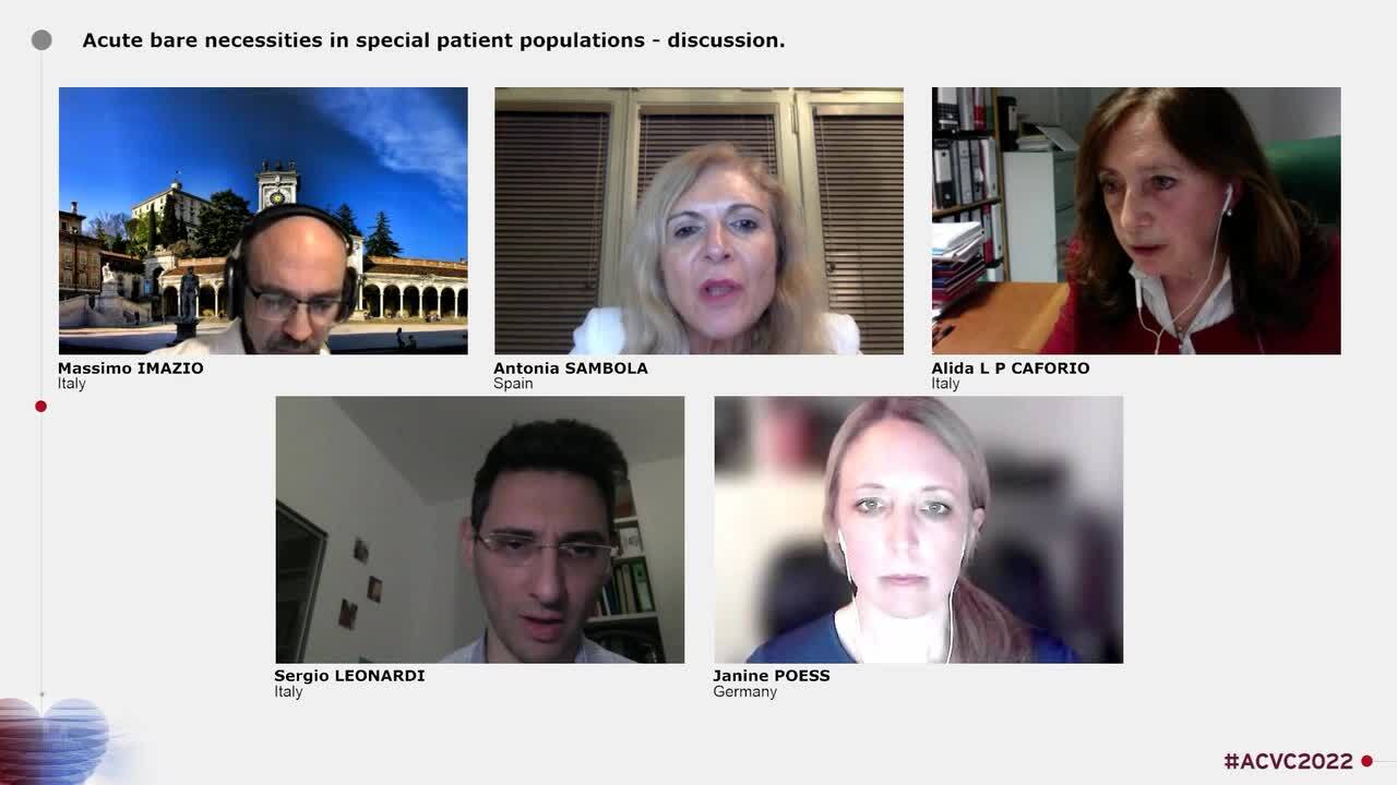 Acute bare necessities in special patient populations - discussion.