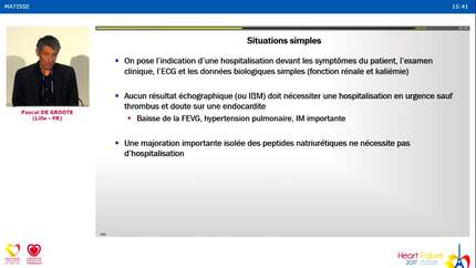 Sur quels paramètres hospitaliser le patient.