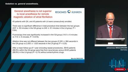 Sedation vs. general anaesthesia.