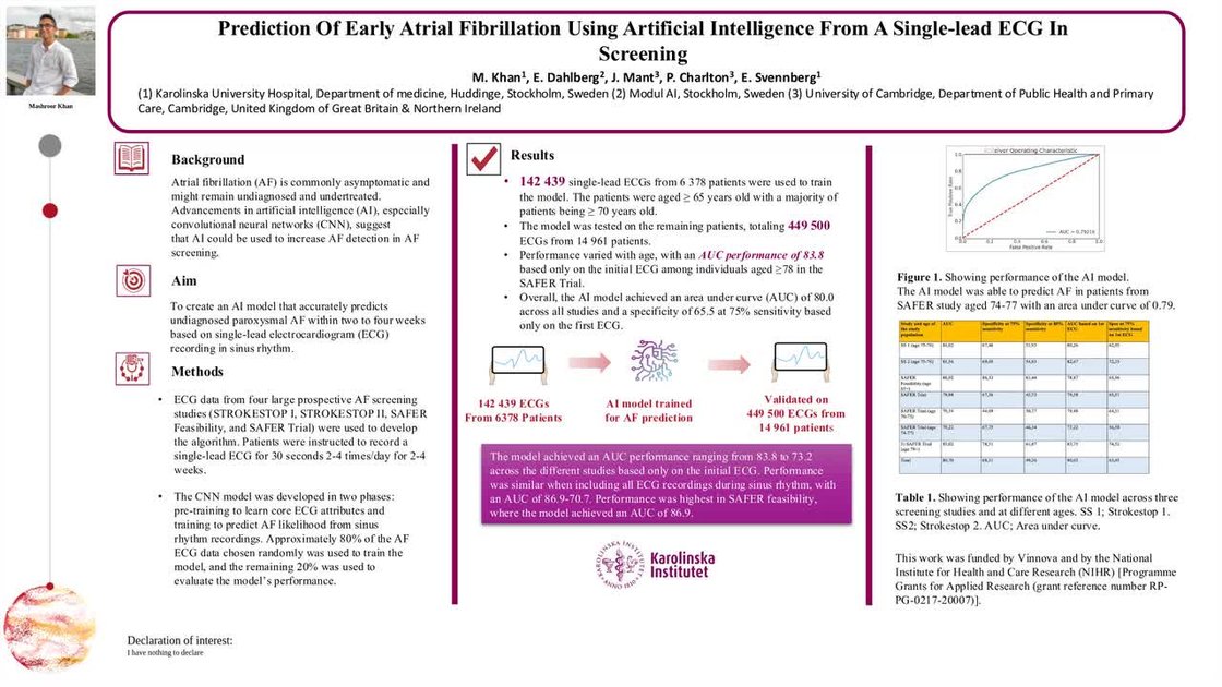 ESC 365 - Prediction of early atrial fibrillation using artificial ...