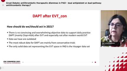 Great Debate: antithrombotic therapeutic dilemmas in PAD – dual antiplatelet or dual-pathway antithrombotic therapy?
