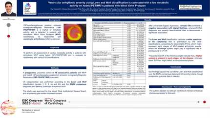 Ventricular arrhythmic severity using Lown and Wolf classification is correlated with a low metabolic activity on hybrid PET/MR in patients with mitral valve prolapse 