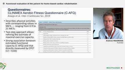 Functional evaluation of the patient for home-based cardiac rehabilitation