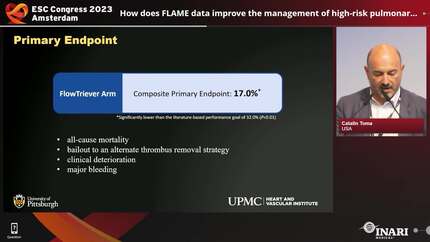 How does FLAME data improve the management of high-risk pulmonary embolism patients?
