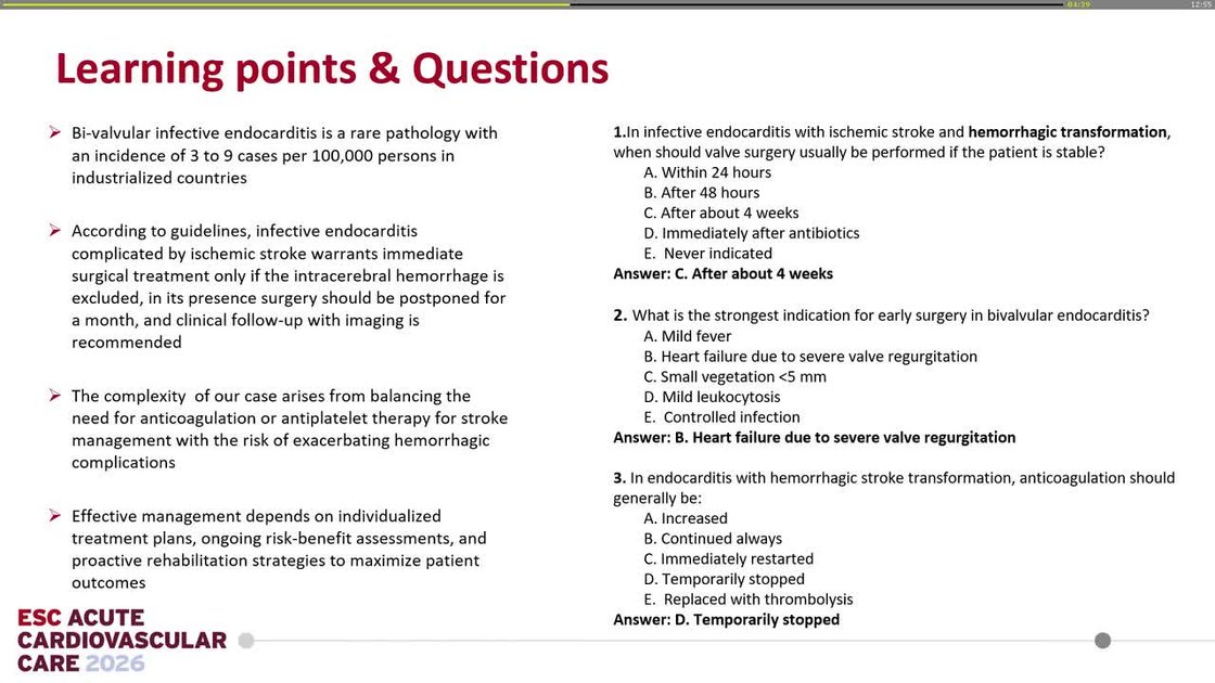 ESC 365 - Bi-valvular infective endocarditis complicated by acute ...