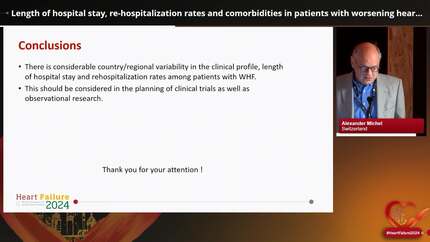 Length of hospital stay, re-hospitalization rates and comorbidities in patients with worsening heart failure. Data from 3 large cohort studies in the US, Germany and Japan.
