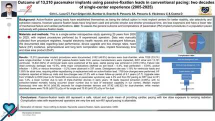 Outcome of 13,210 pacemaker implants using passive-fixation leads in conventional pacing: two decades of single-center experience (2005-2025)