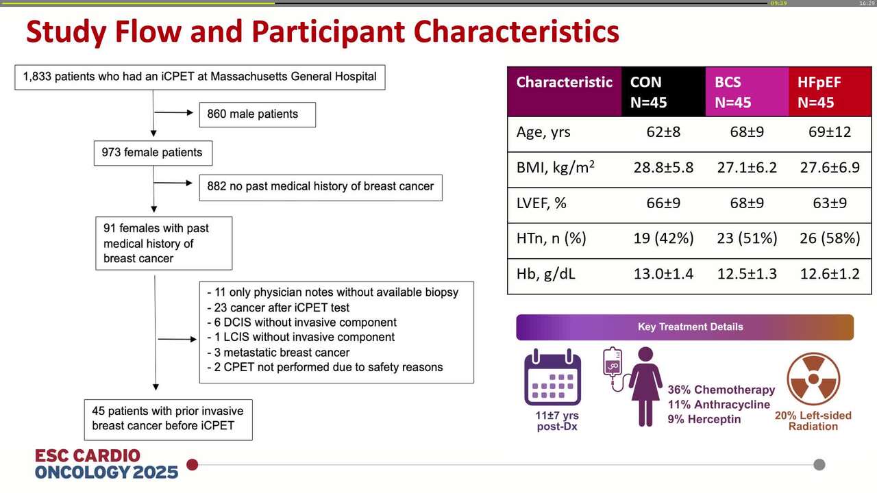 Mechanisms of reduced exercise capacity in breast cancer survivors compared to patients with HFpEF and controls: insights from comprehensive cardiopulmonary exercise testing