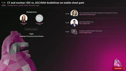 CT and nuclear: ESC vs. ACC/AHA Guidelines on stable chest pain