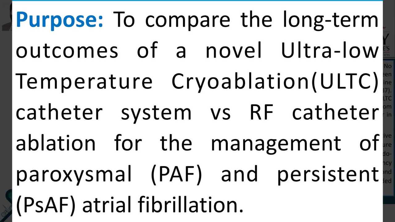 Ultra-low temperature cryoablation vs. radiofrequency ablation for the management of atrial fibrillation: long term outcomes.