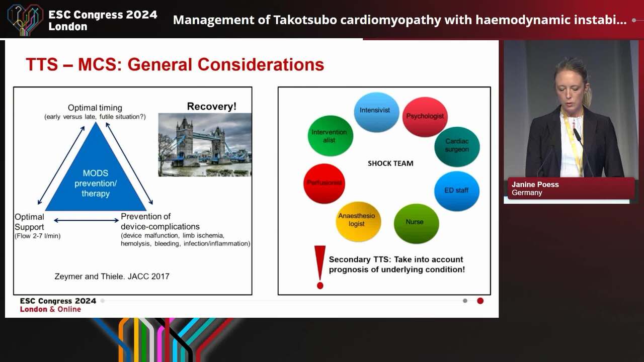 Management of Takotsubo cardiomyopathy with haemodynamic instability or incessant arrhythmias