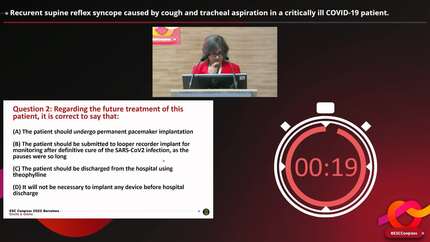 Recurent supine reflex syncope caused by cough and tracheal aspiration in a critically ill COVID-19 patient.