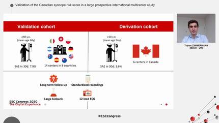 Validation of the Canadian syncope risk score in a large prospective international multicenter study