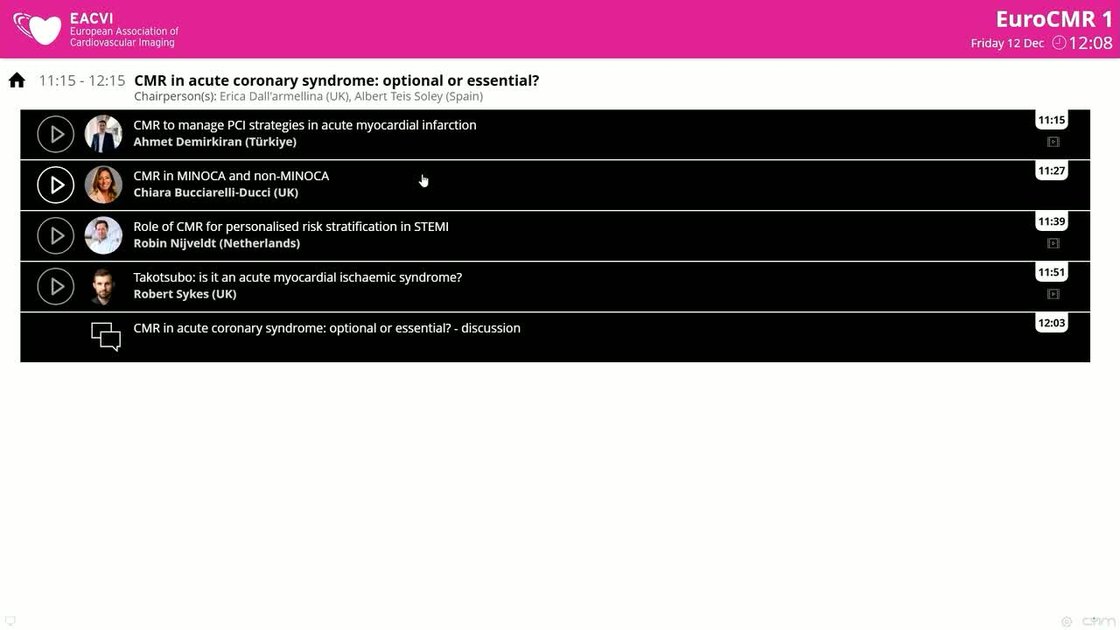 ESC 365 - CMR in acute coronary syndrome: optional or essential ...