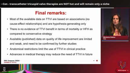 Hot or not debate - transcatheter tricuspid interventions now and tomorrow