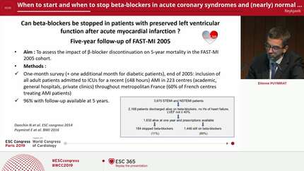 When to start and when to stop beta-blockers in acute coronary syndromes and (nearly) normal ventricular function