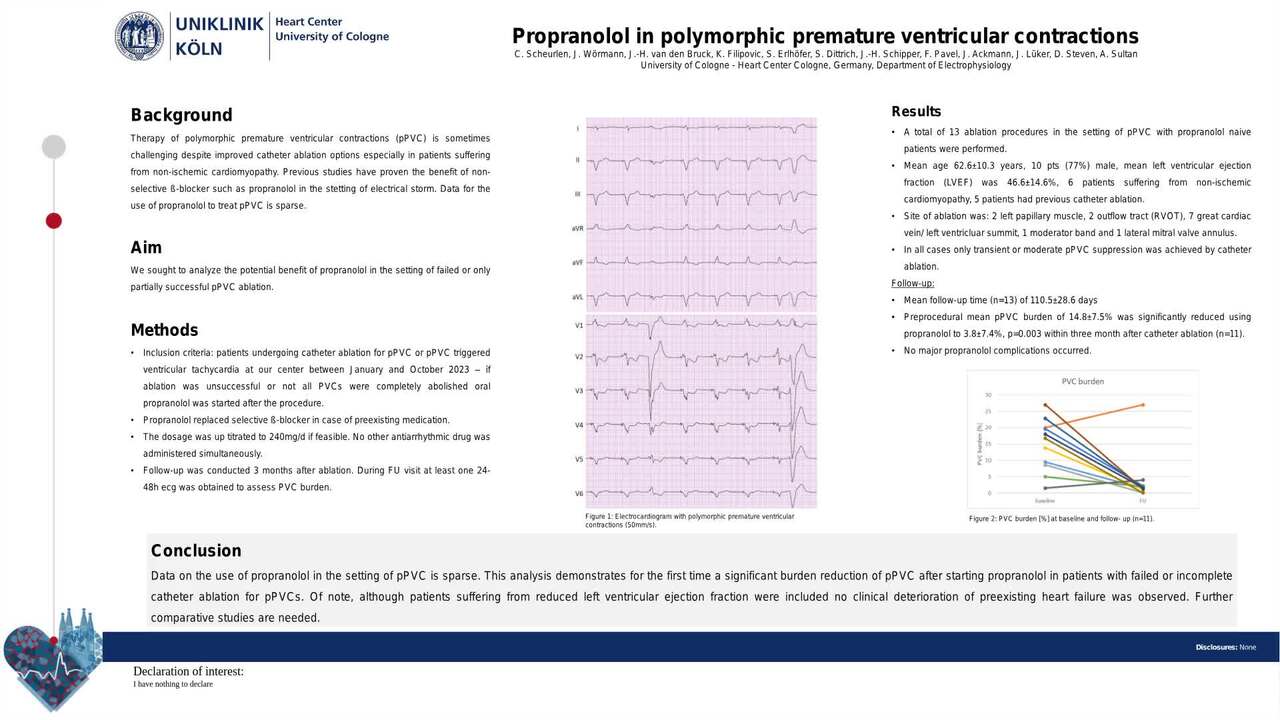 Propranolol in polymorphic ventricular premature beats