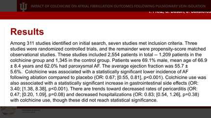 Impact of colchicine on atrial fibrillation recurrence following pulmonary vein isolation  