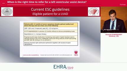 When is the right time to refer for a left ventricular assist device?