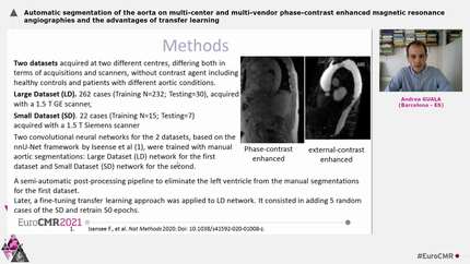 Automatic segmentation of the aorta on multi-center and multi-vendor phase-contrast enhanced magnetic resonance angiographies and the advantages of transfer learning 