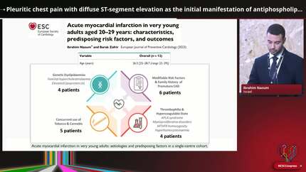 Pleuritic chest pain with diffuse ST-segment elevation as the initial manifestation of antiphospholipid syndrome-related acute myocardial infarction in a very young patient