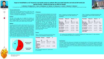 Impact of rehabilitation on QT dispersion and double product in patients after myocardial infarction and reduced left ventricular ejection fraction - whether the age has an effect on benefit