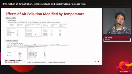 Interaction of air pollution, climate change and cardiovascular disease risk.