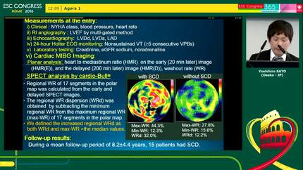 Prediction of sudden cardiac death in patients with chronic heart failure by the combination of the cardiac SPECT and planar Imaging with I-123 metaiodobenzylguanidine.