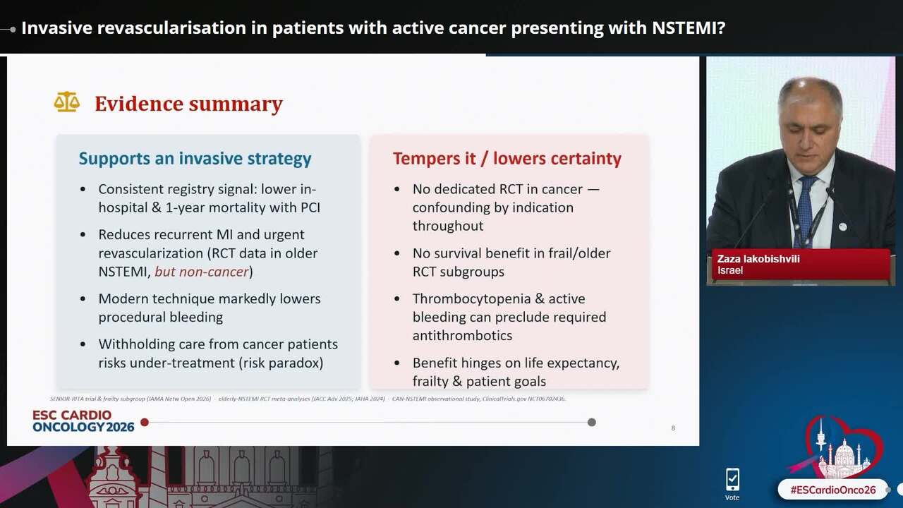 Invasive revascularisation in patients with active cancer presenting with NSTEMI?
