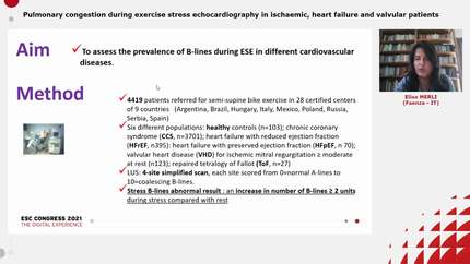 Pulmonary congestion during exercise stress echocardiography in ischaemic, heart failure and valvular patients